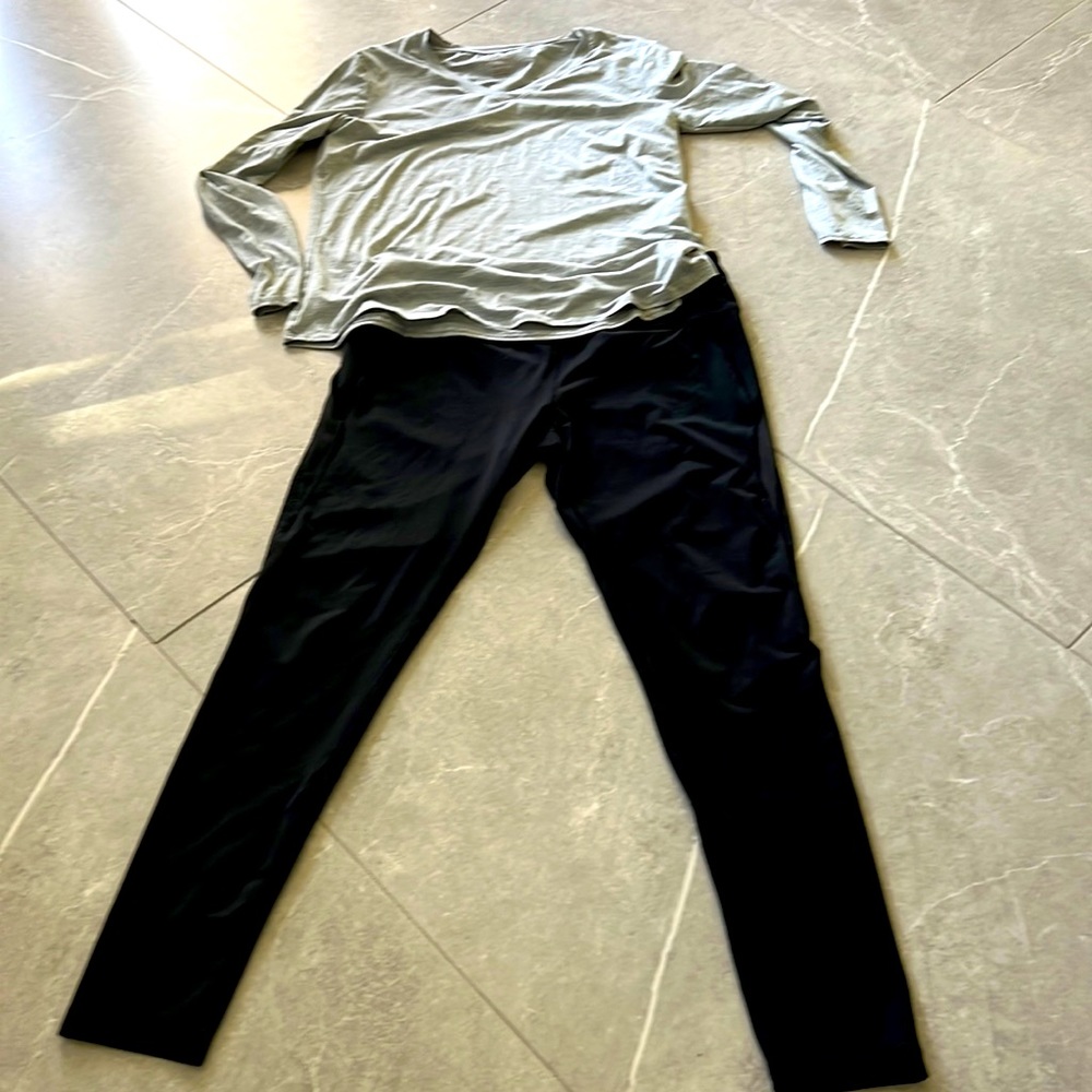 Velocity athletic pants and Danskin v neck tee set